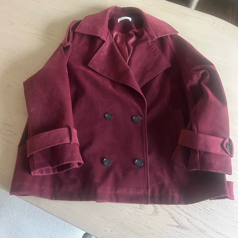 Commense Maroon suede oversized jacket